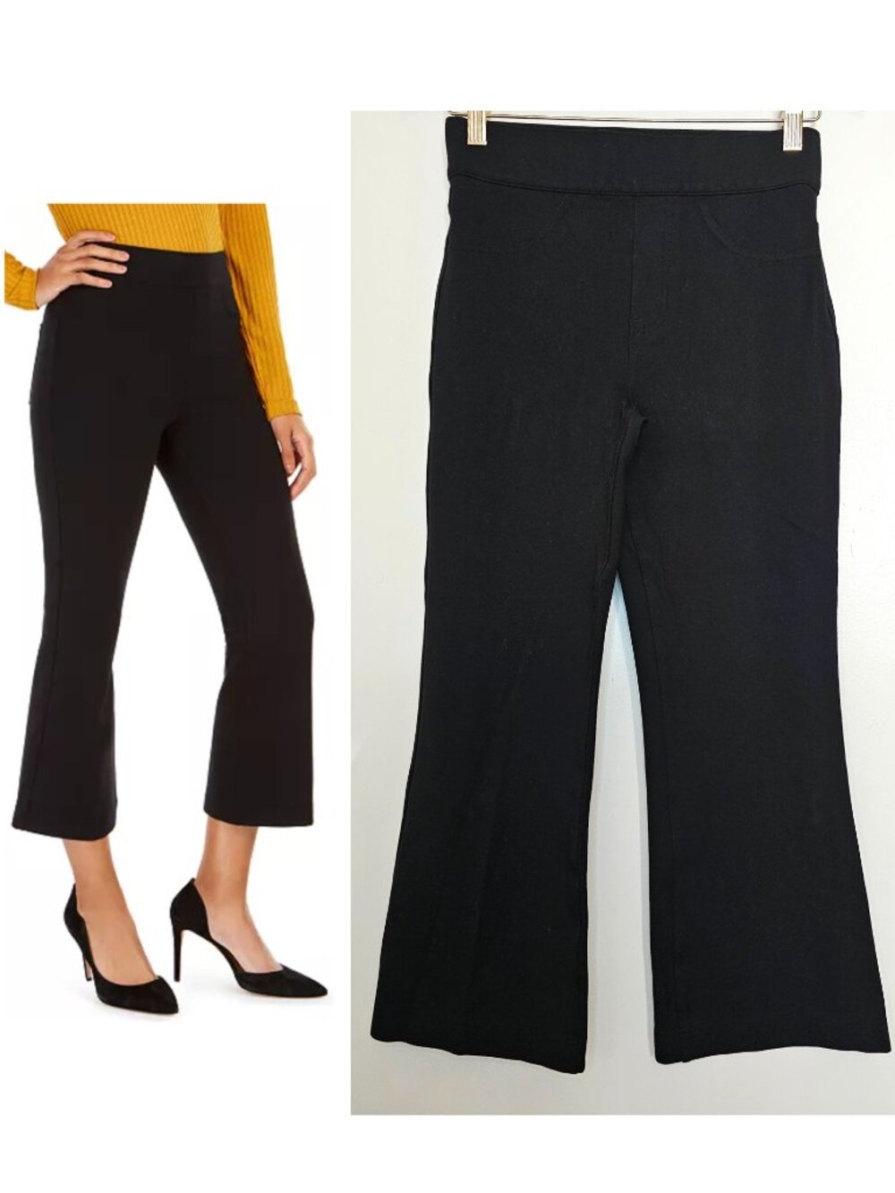 Spanx The Perfect Black Pant Crop Ankle Petite Flare Pants Small 20260R